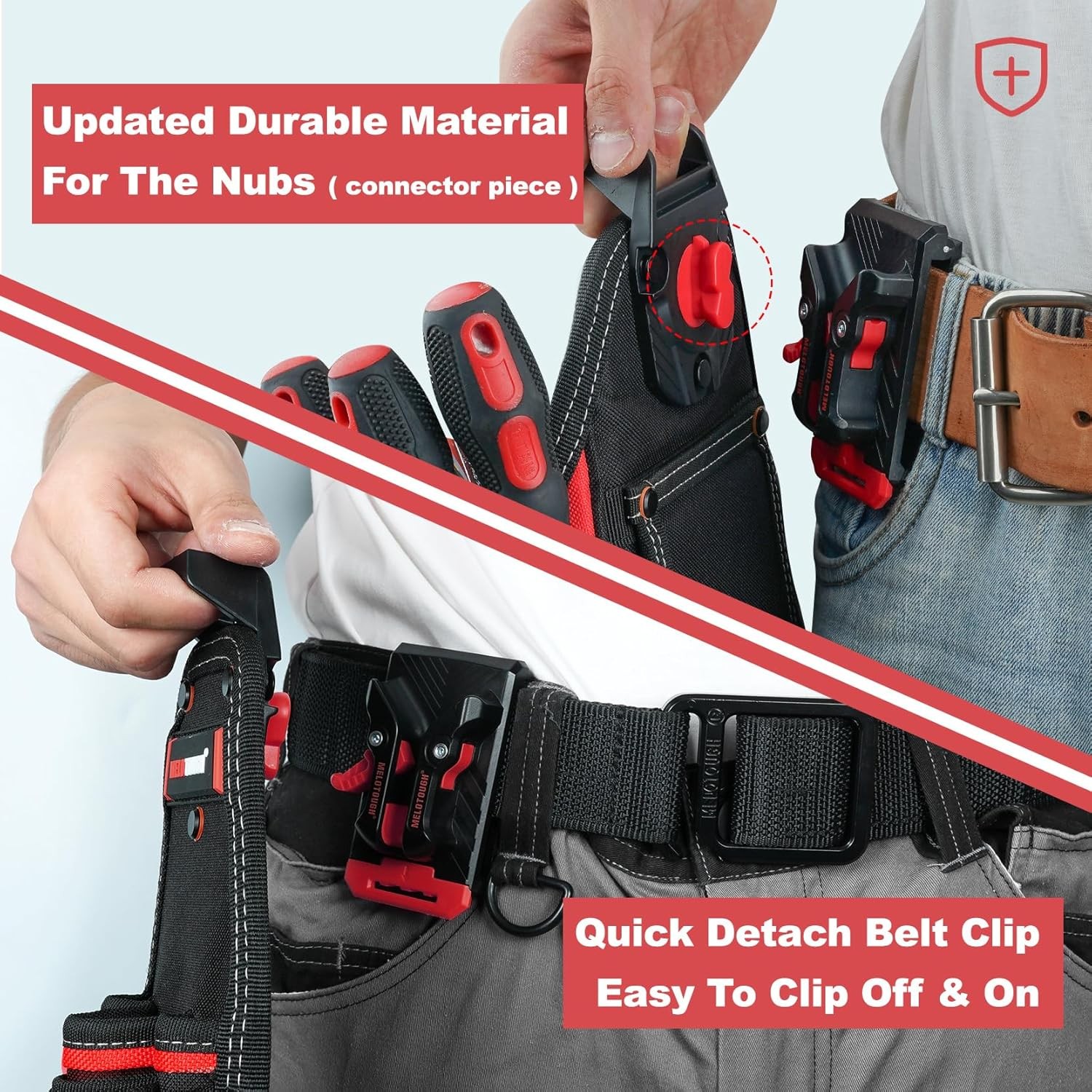 MELOTOUGH Professional Electrician Tool Pouch w/ Belt Clip & Strap