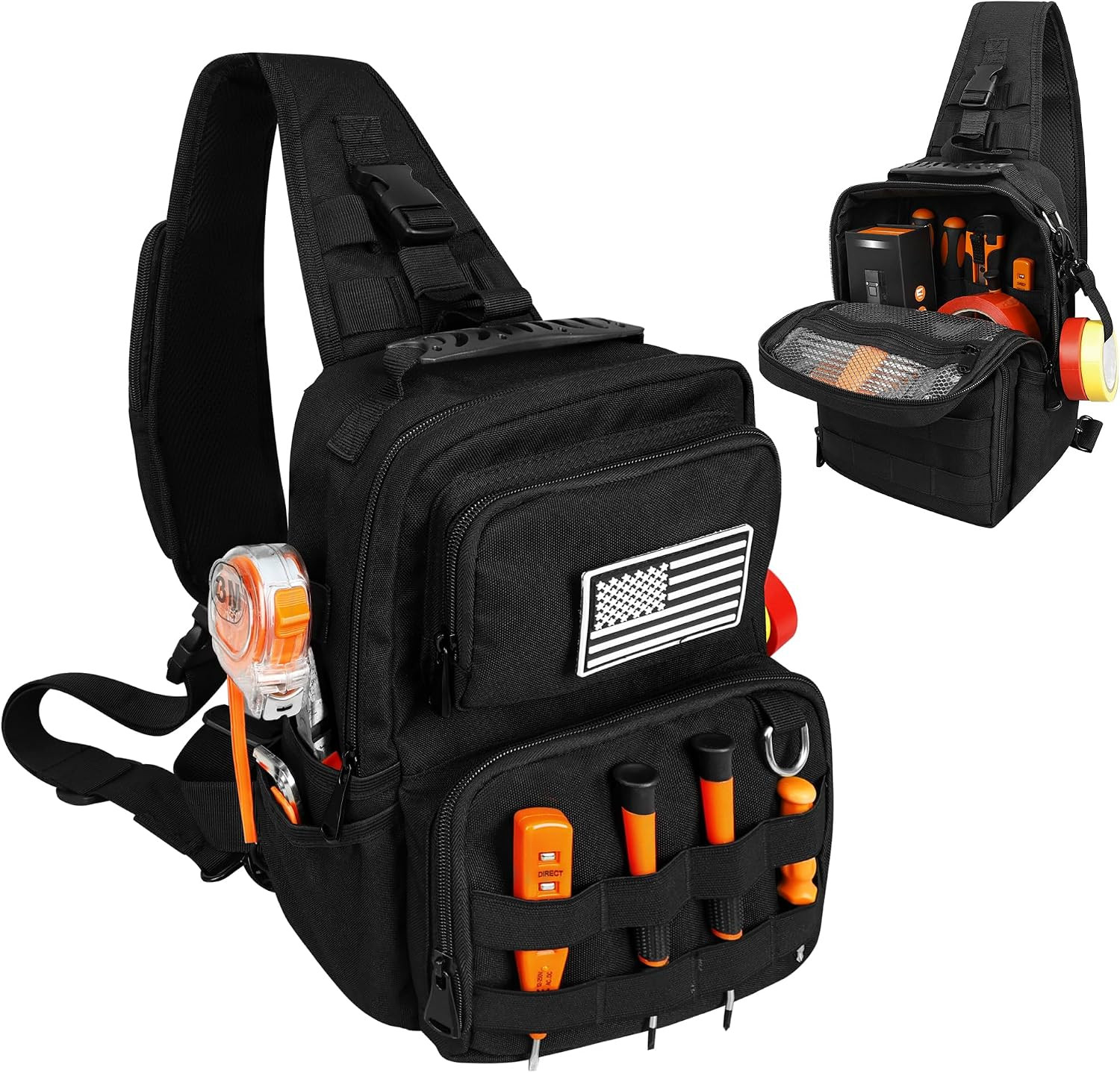 Small Tool Bag, Shoulder Tool Bag Organizer for Electricians, Small Tactical Sli