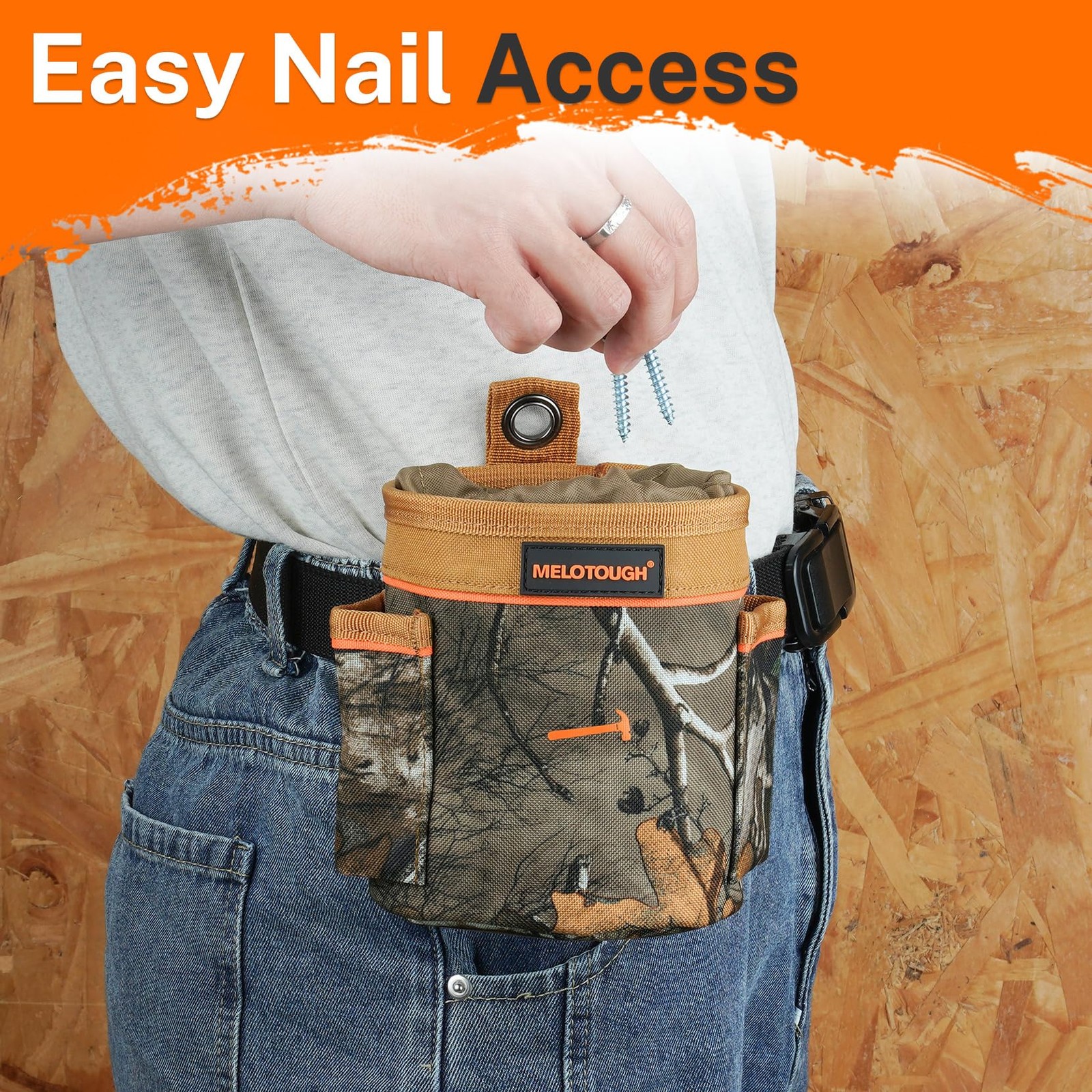 Mini Nail and Screw Pouch with Drawstring Closure | 5.25×5.25×6 Inch Clip-On …