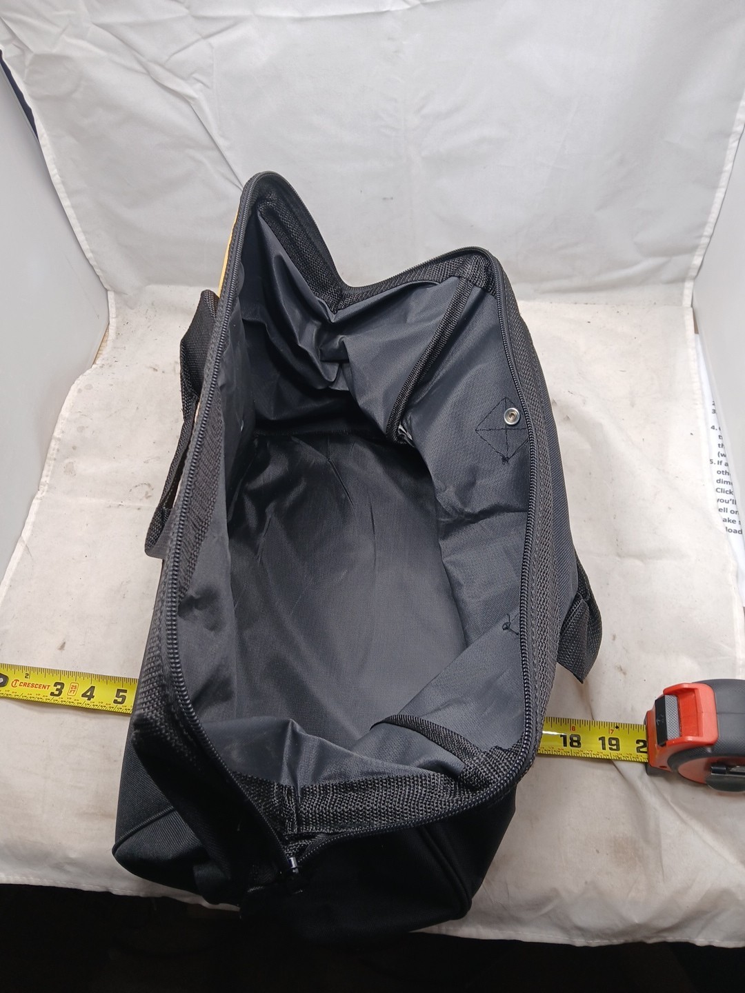 Dewalt Heavy Duty Ballistic Nylon Tool Bag 15” w Runners & 3 outside Pockets OB