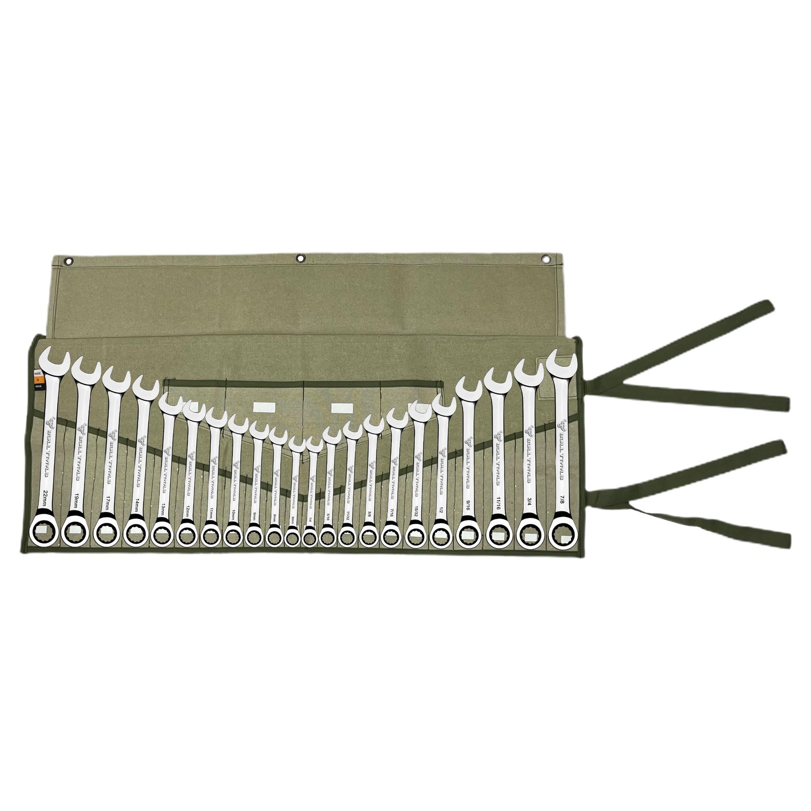 Wrench Roll, 26 Pocket Tool Pouch, Tool Bag Wrench Organizer Metric & SAE Com…