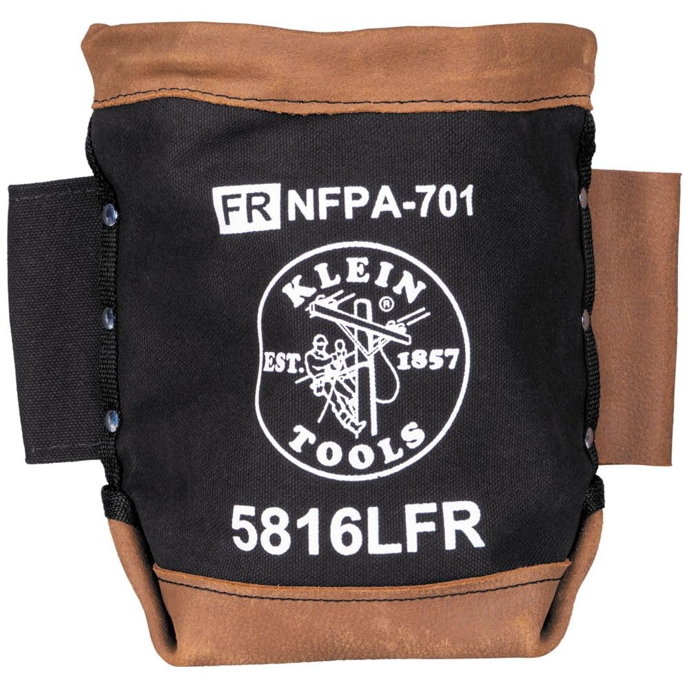 Klein Tools 5816LFR Flame Resistant Leather Reinforced Bolt Bag