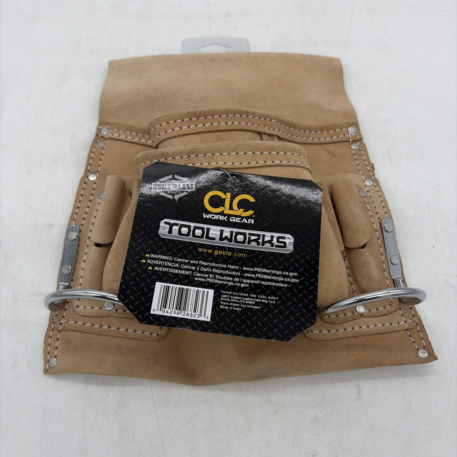 CLC 3 in. W X 12.5 in. H Suede Nail and Tool Pocket Apron 8 pocket Tan I823X