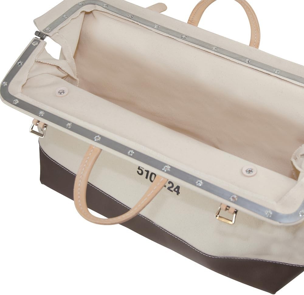 Heavy Duty Natural Canvas Tool Bag, Tool Tote, Multi-Purpose Bag with Wide Hi…