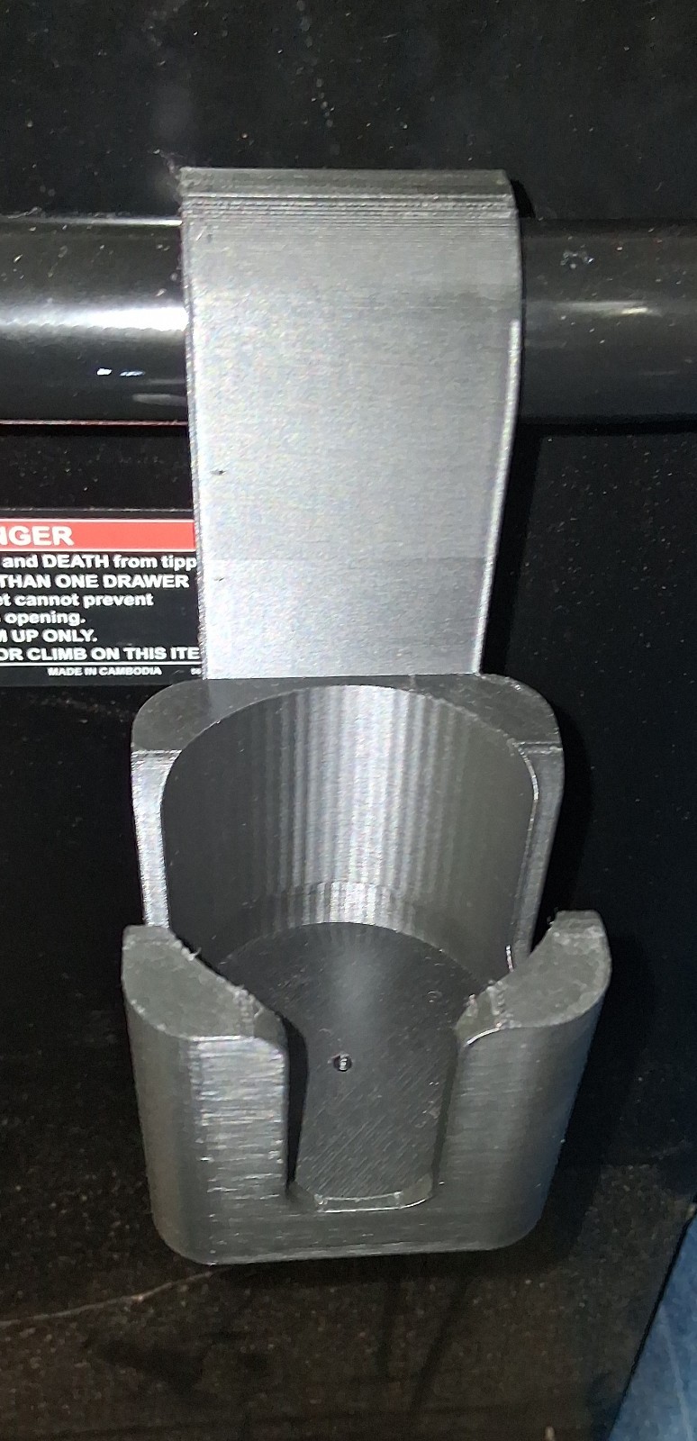 Tool Box Handle Can/Bottle Holder/Hanger with Adjustable Foot for Stability.