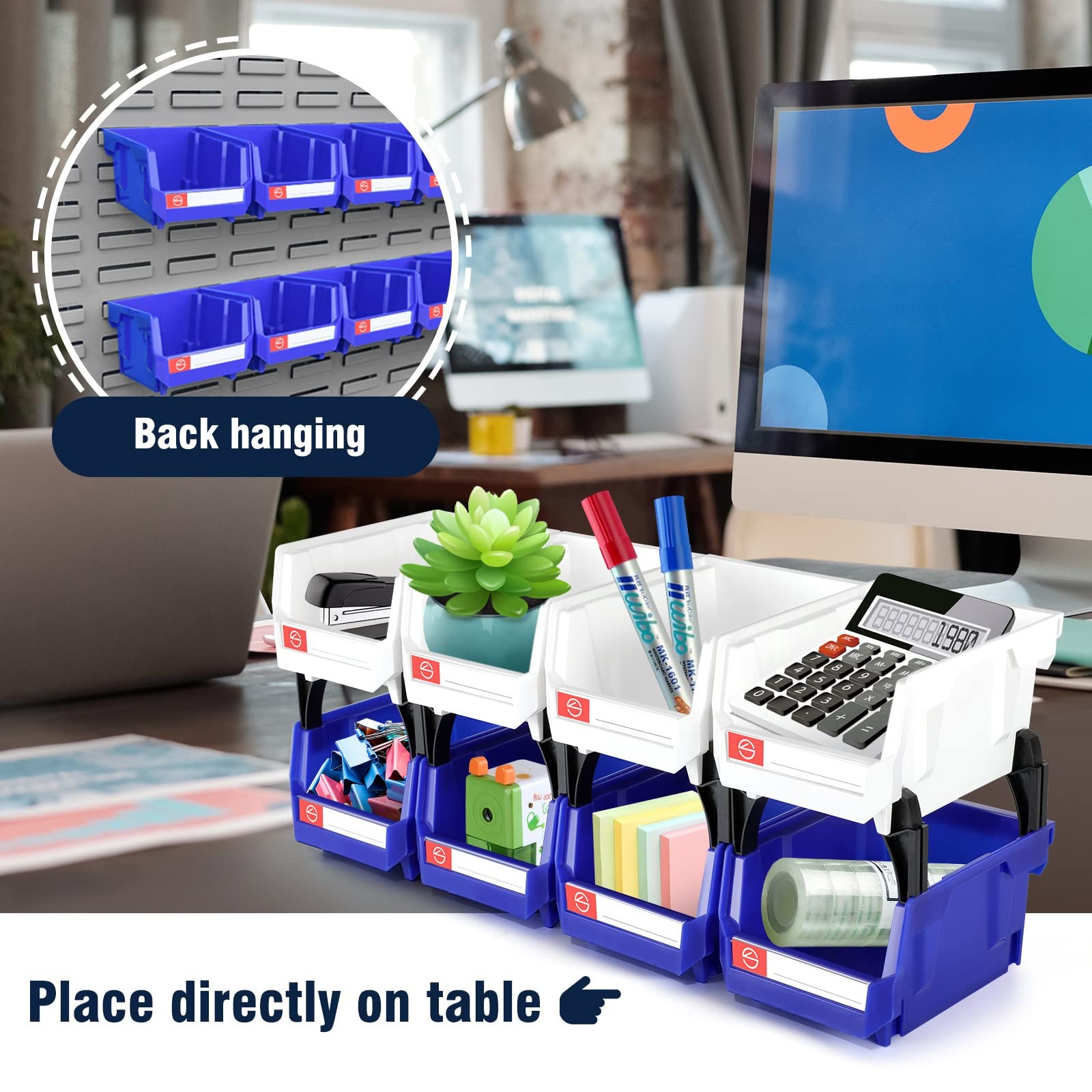 Storage Organizer Bins,Wall Mount Storage Parts Rack,Stackable Tool Bins for …