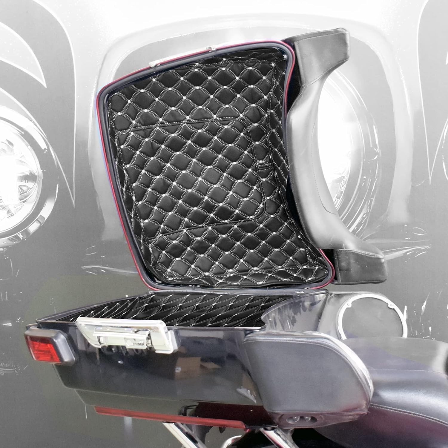 Harley Tour Pack Liners White Floral Stitching Touring Pack Inserts Fit for