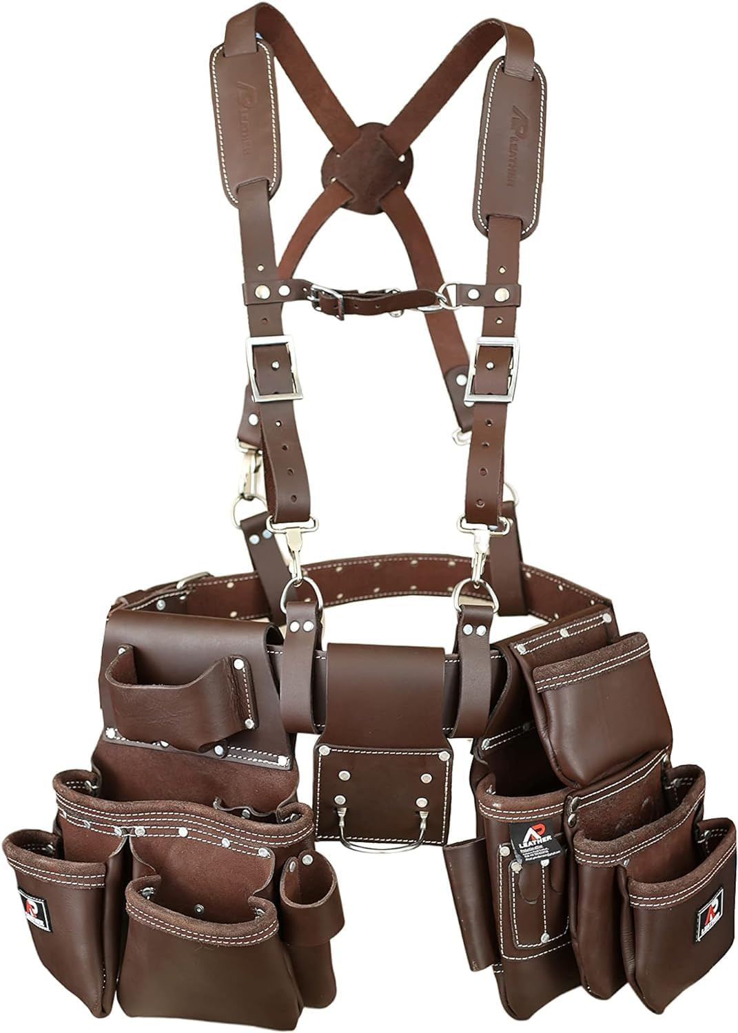 Ap-Leather PRO-19 100% Genuine Full Grain Leather Tool Belt/Pouch/Bag, Tool Belt