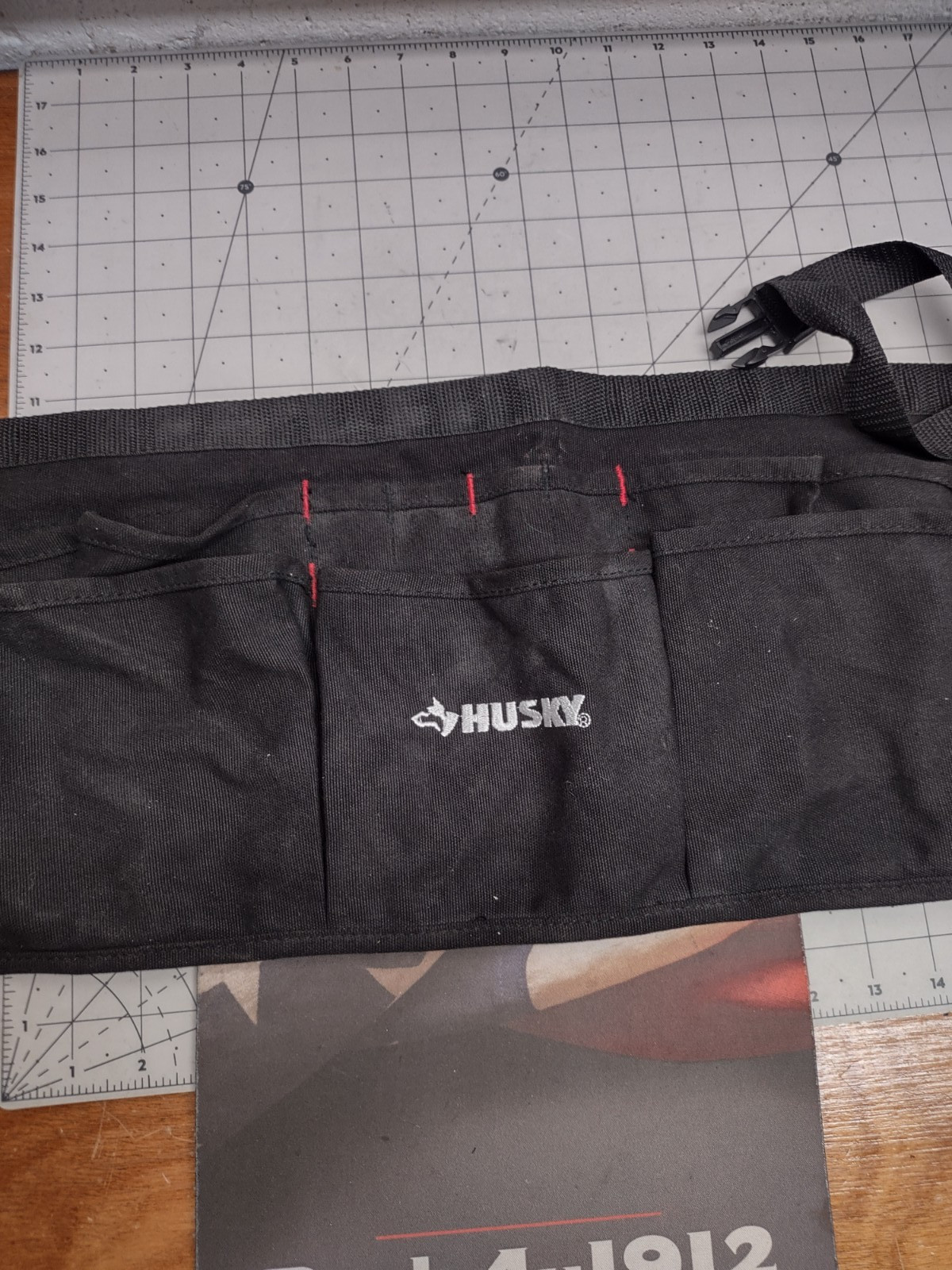 Husky Tool Belt Black Canvas Waist Apron Adjustable Pockets Work Excellent Pre