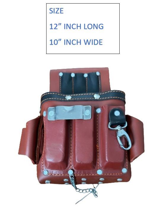 Leather Heavy Duty Electrician Carpenters Tool Pouch Waist Multi Storage Bag