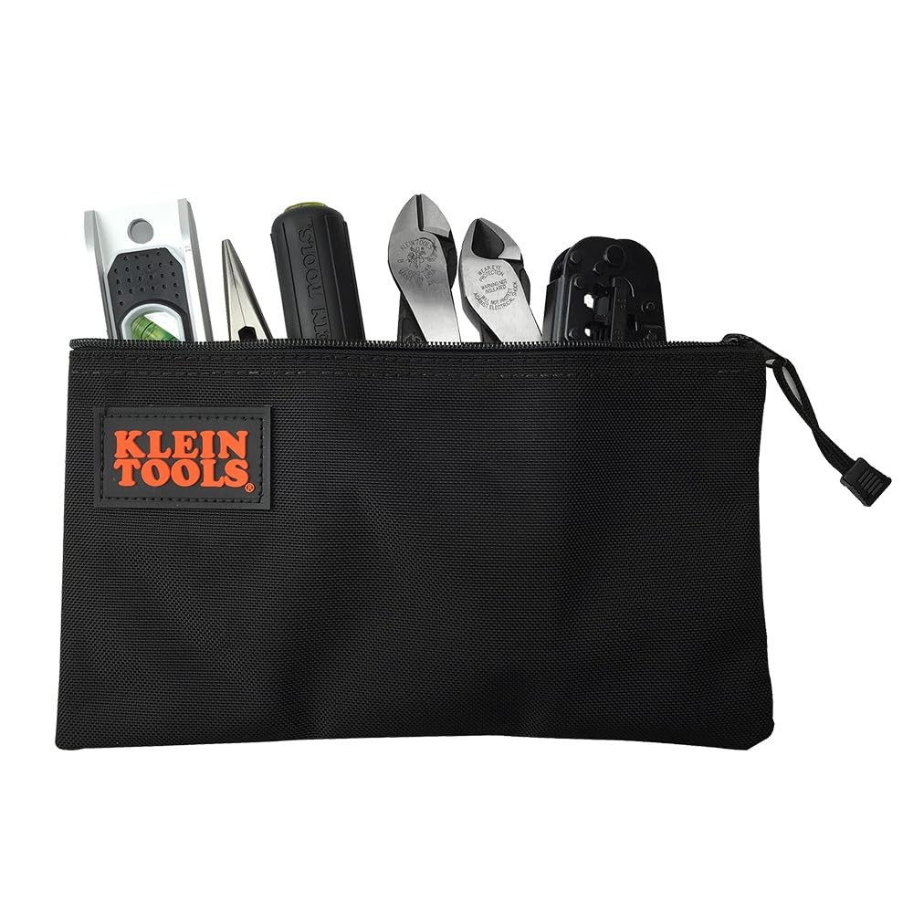 Klein Tools 5139B Zipper Bag, Cordura Nylon Tool Pouch 12-1/2-Inch, Black