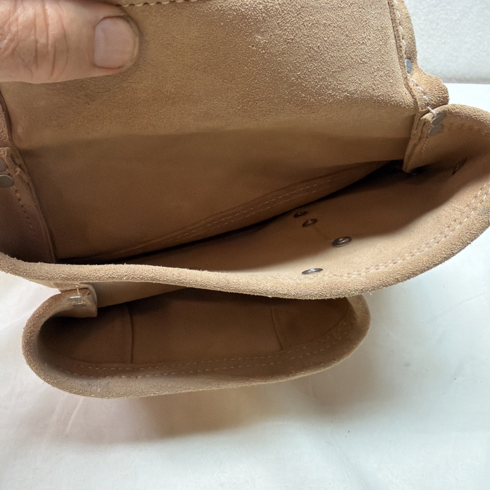 Masterforce Tool Belt Heavy Suede Leather Clip Belt 5 Pocket Apron W/ 2 Hammer