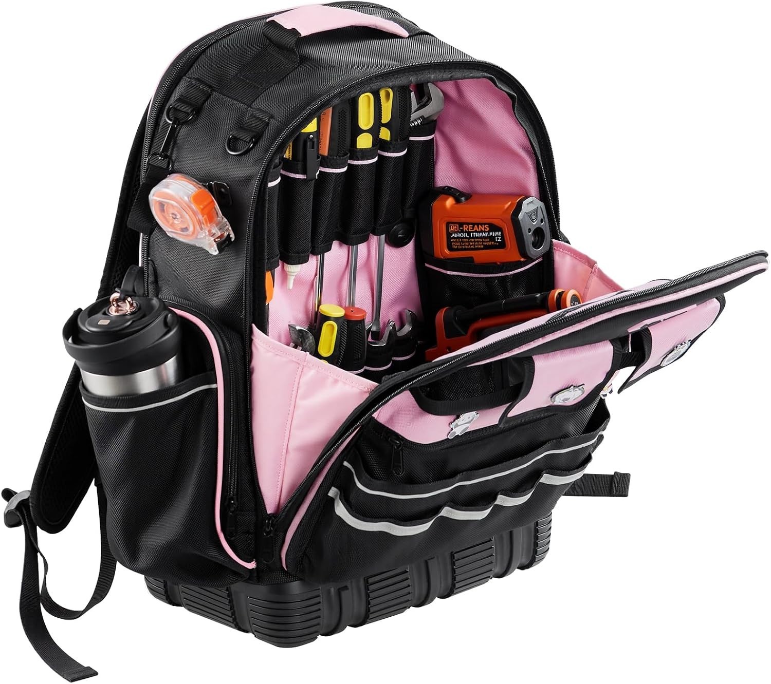 56-Pocket Tool Backpack – Stylish Electrician Organizer with Laptop Compartment