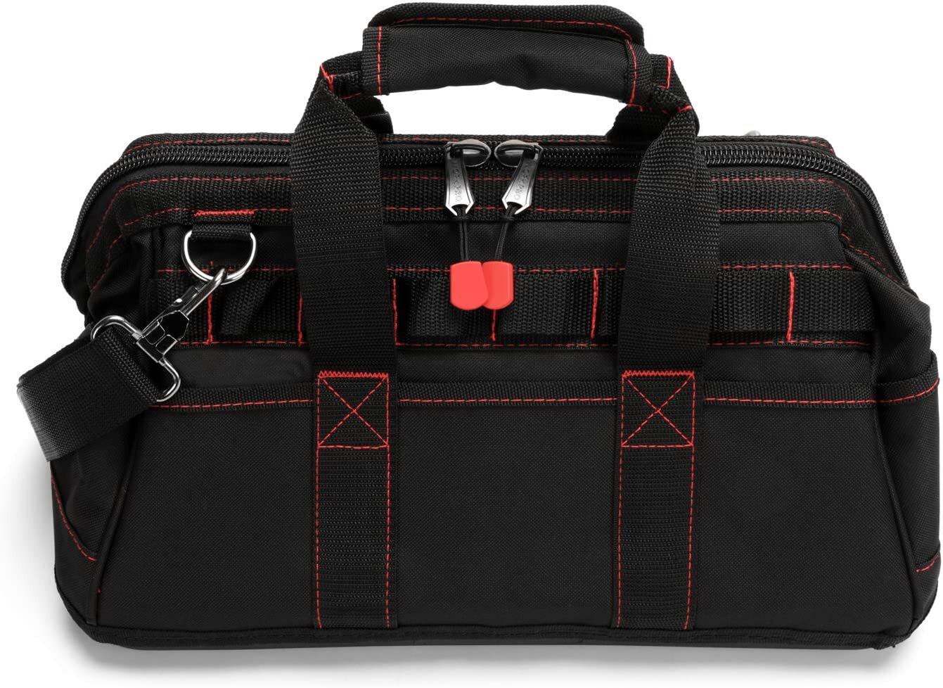WORKPRO 12″/14″/16″ Close Top Wide Mouth Tool Storage Bag Rubber Base Pocket Bag