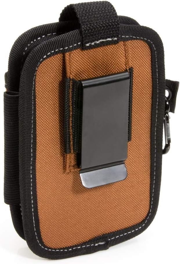 2-Compartment Large Phone Pouch, Universal-fit Steel Clip for Tool Belt, Secu…