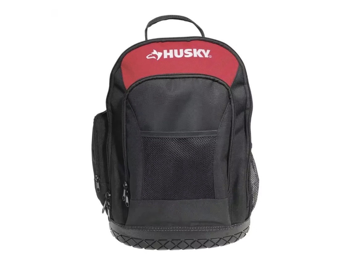 Husky 16 in. Tool Backpack Water Resistant 19 Internal Pockets Organize Tools