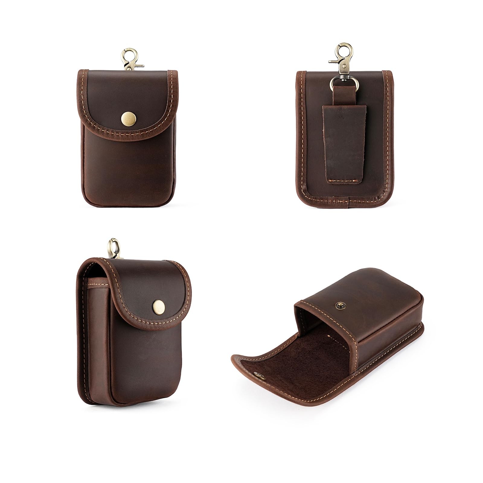 aolaso Holster Pouch, Durable Leather EDC Waist Bag for Coins, Car Keys, Head…