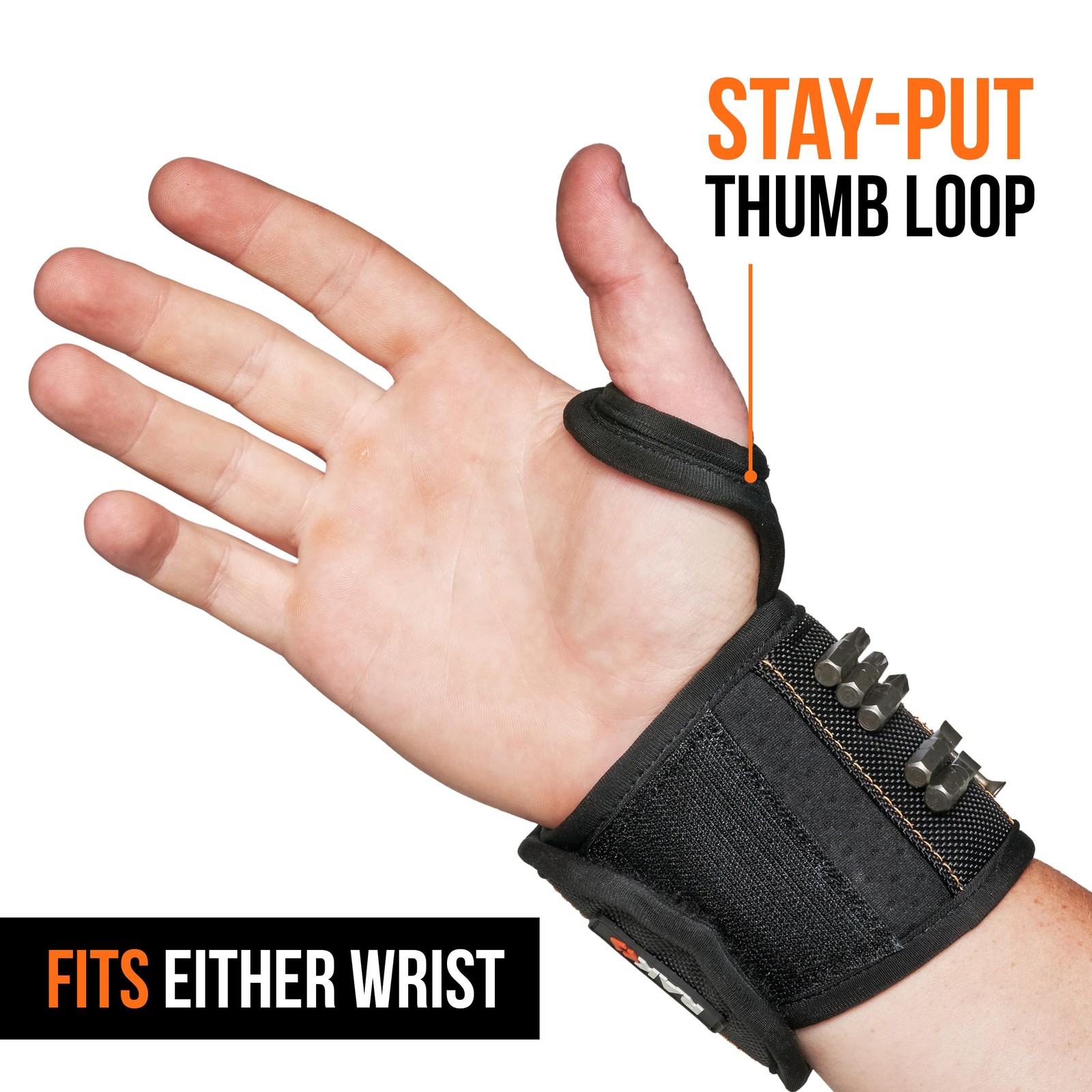 Magnetic Wristband, Thumb Loop for Holding Screws, Nails, Drill Bits for Men …