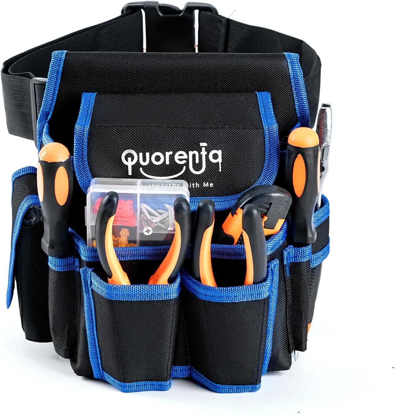 Heavy Duty Tool Bag Electrician Pouch Blue Adjustable Waist