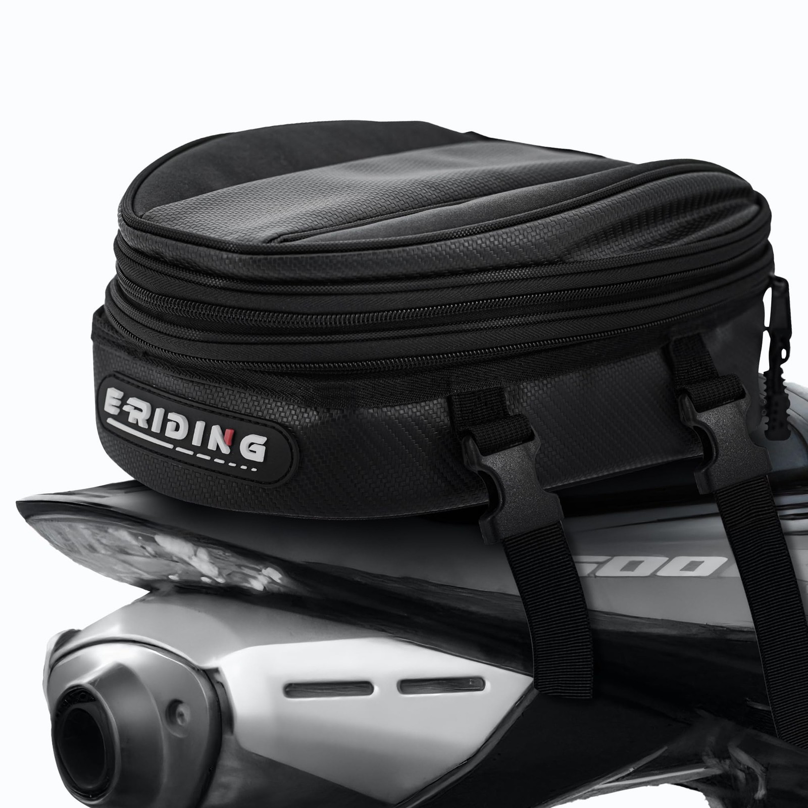 Motorcycle Tail Bag, 12L-15L Expandable Waterproof Motorbike Rear Seat Luggag…