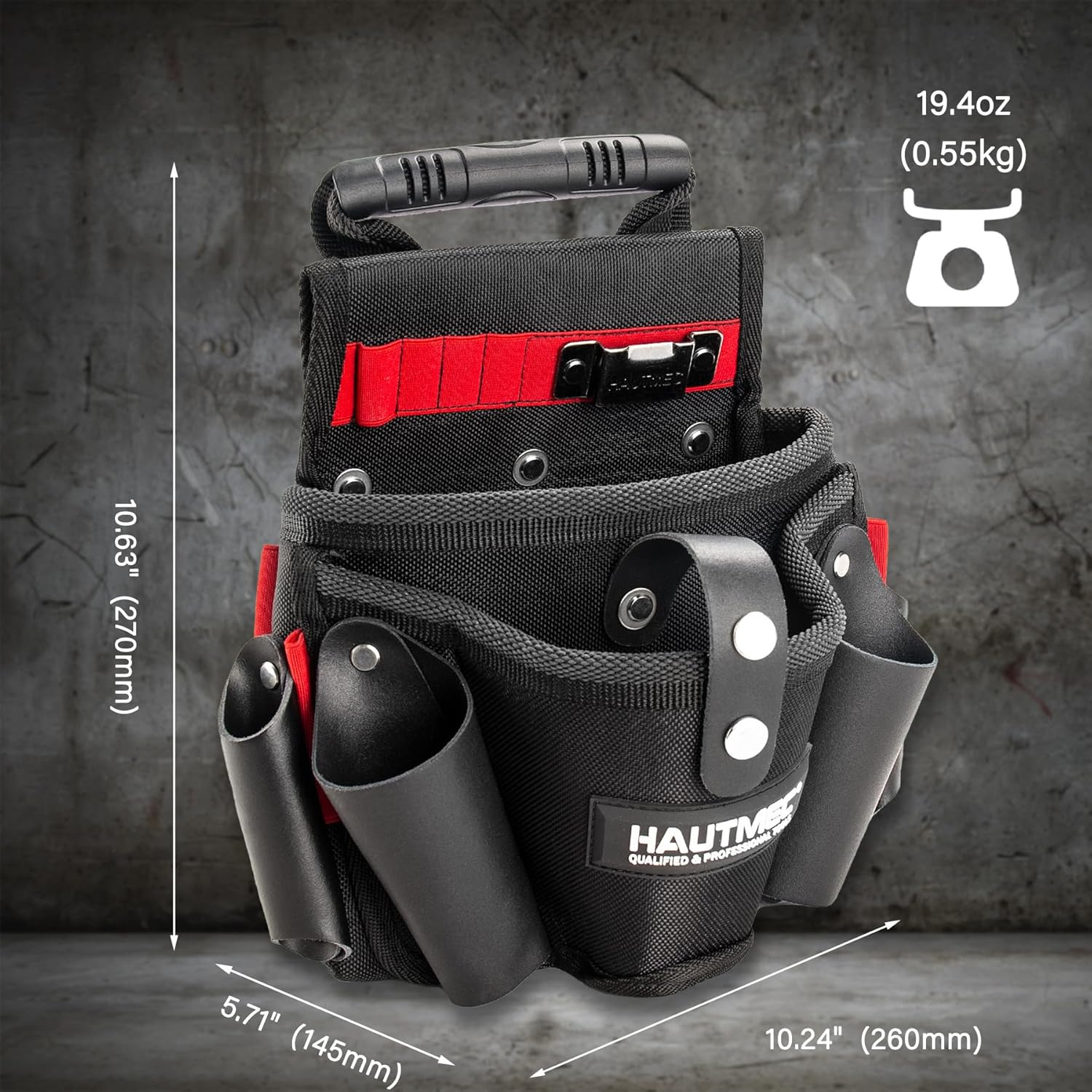 Heavy-Duty Tool Pouch with Drill Holster & Multi-Pockets – HT0410