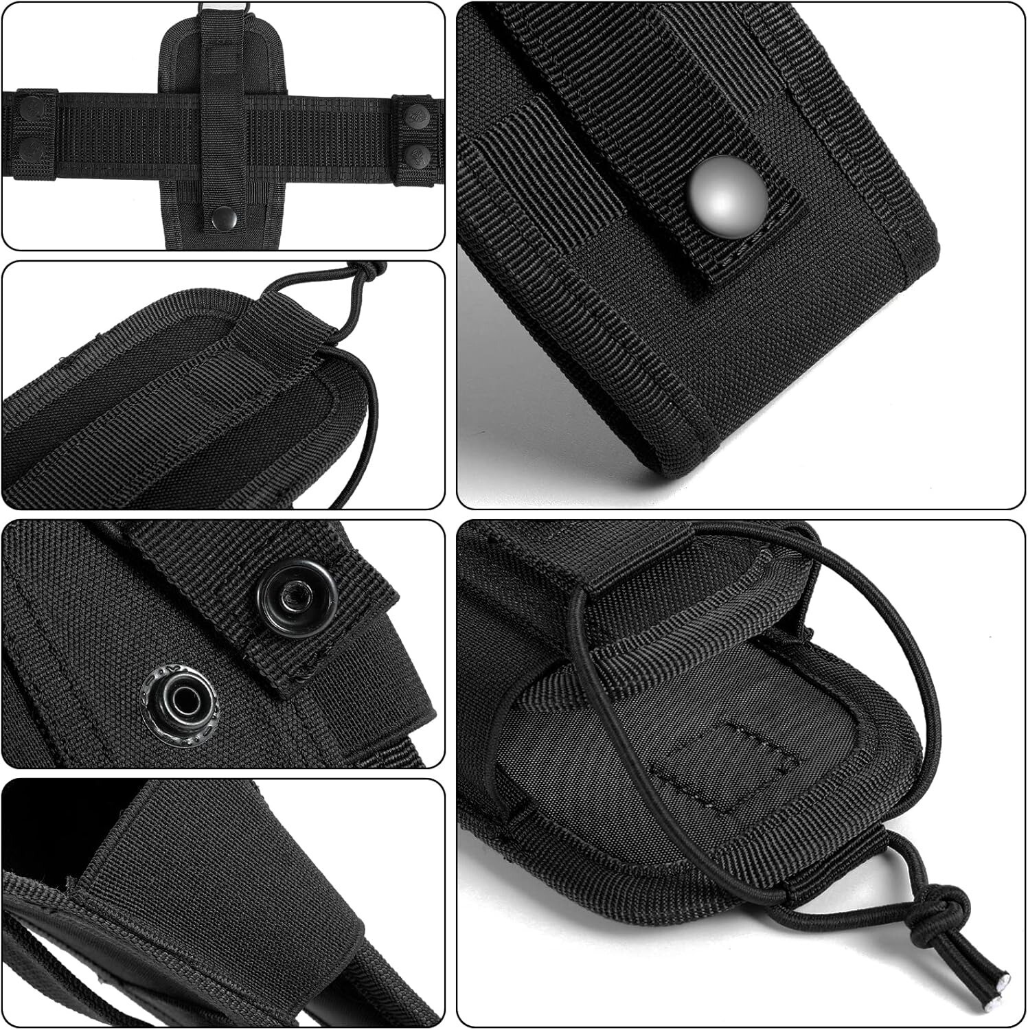 Tactical Nylon Walkie Talkie & Laser Measure Tool Pouch Holster with Belt Loop