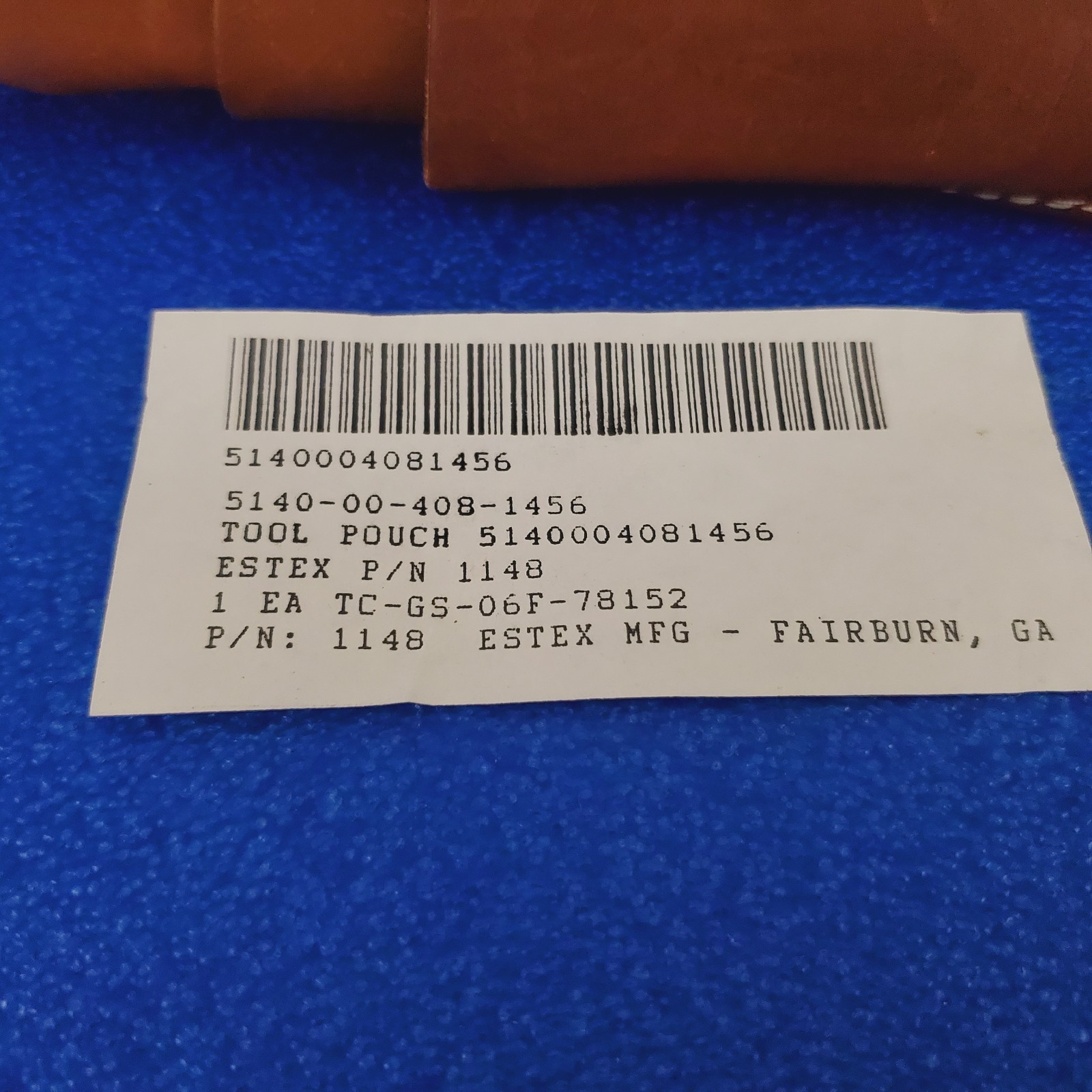 NOS Estex 1148 Leather Tool Pouch 7 Pckt Military Linesman 5140-00-408-1456 USA