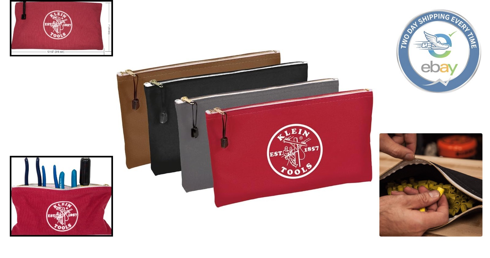 Professional-Grade Tool Pouches – 5154 Zipper Utility Bags, Assorted Colors