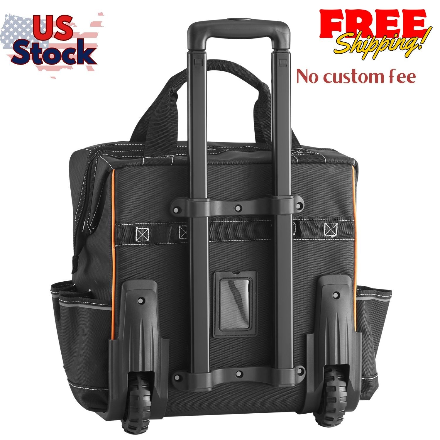 Rolling Tool Bag w/ Wheels, 110 lbs Load Capacity, 25 Pockets for Heavy Duty Use