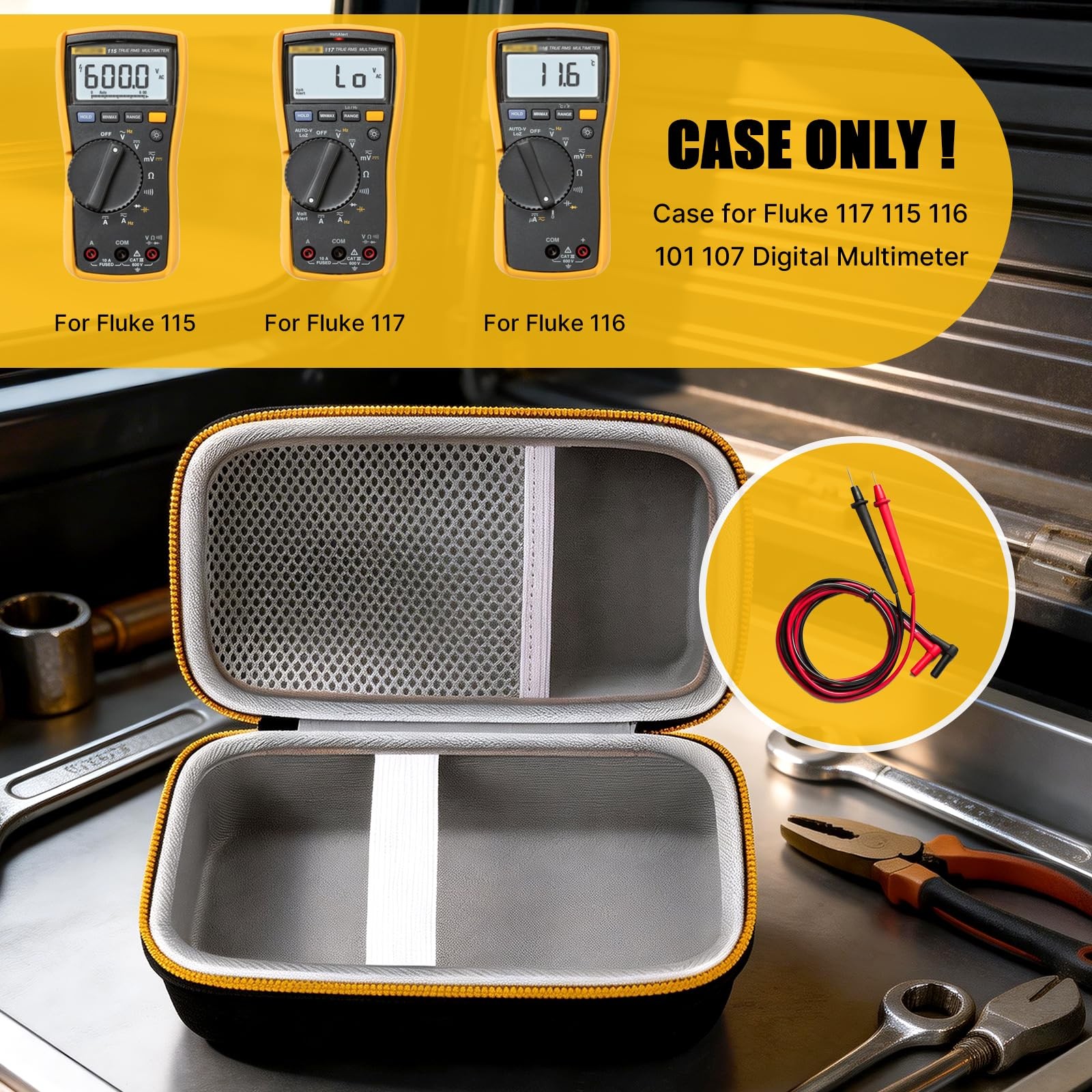 Comecase Hard Carrying Case for 7.5 x 4.3 x 2.95 inches, Black+Inside Grey