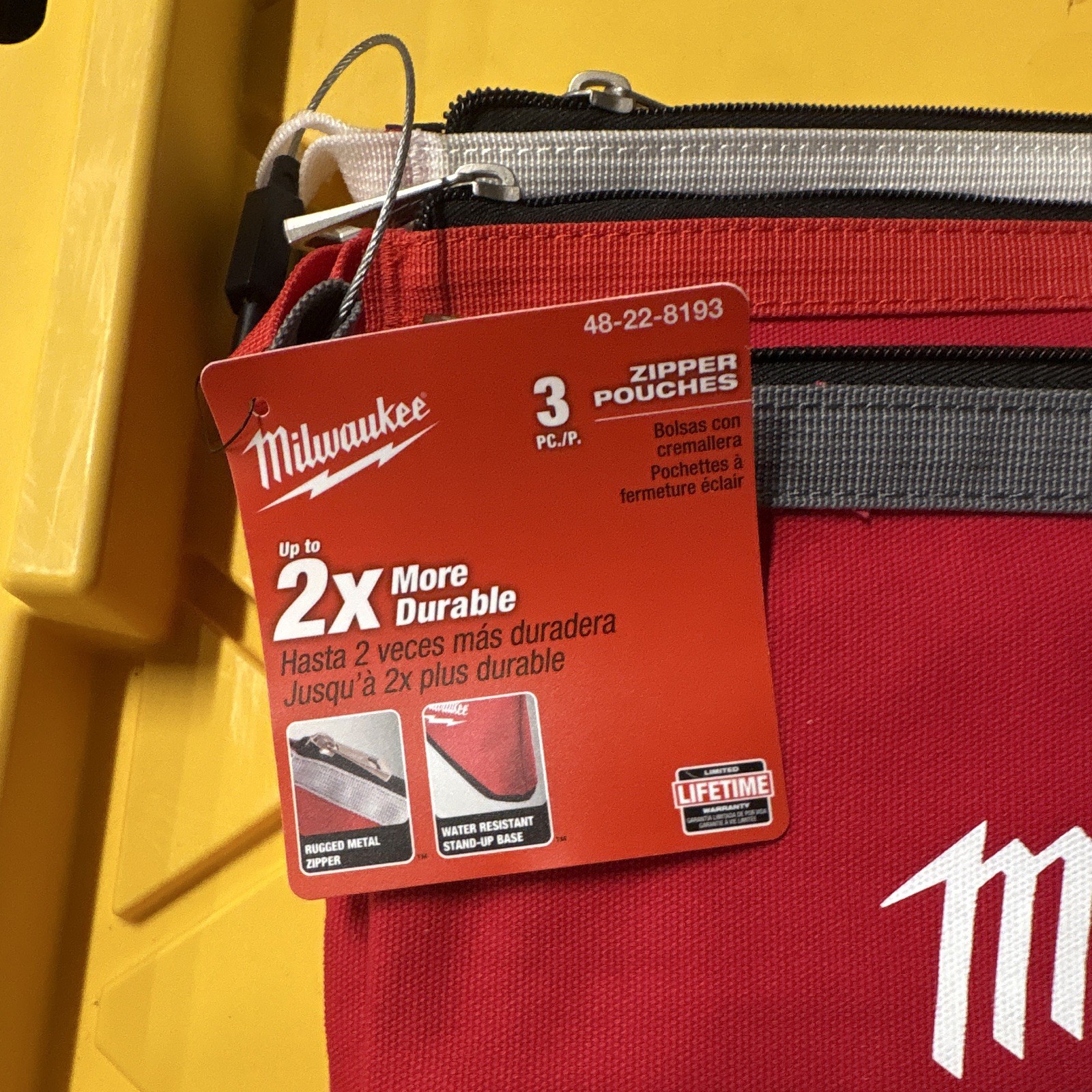 Milwaukee 3pc Zipper Tool Pouch Set 48-22-8193 Large Water Resistant