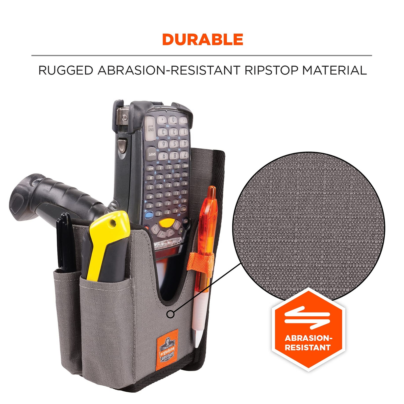 Utility Holster Pouch For Barcode Scanners Large Gray Durable Abrasion Resistant