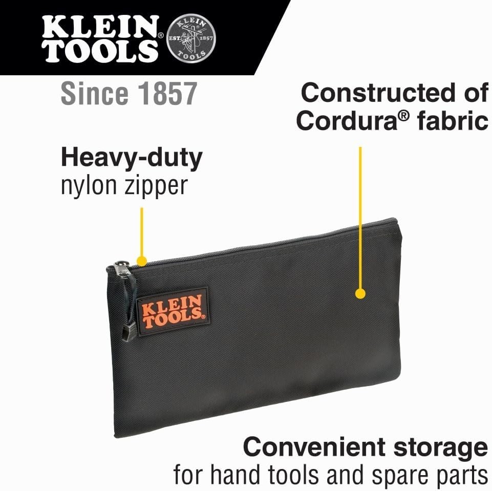 Effortless Tool Storage with 12.5-Inch Klein Cordura Zip Pouch for Professionals