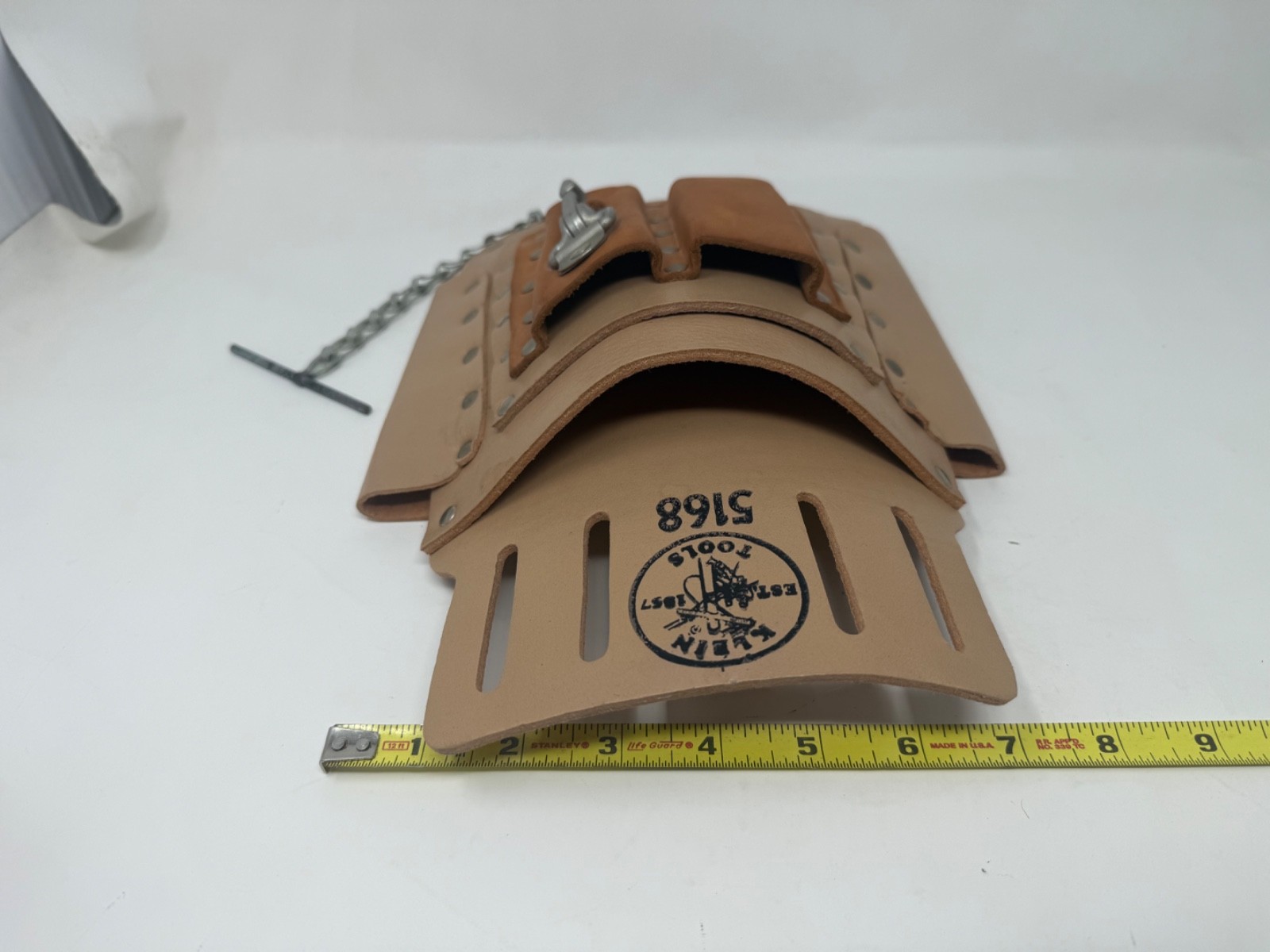 Klein Tools 5168T Riveted Brown Leather TOOL BELT BAG POUCH with 6 Pockets USA