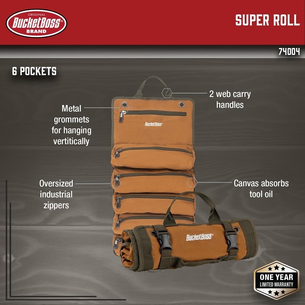 Versatile Tool Organizer in Brown Duckwear Canvas – Quick Release and 6 Pockets