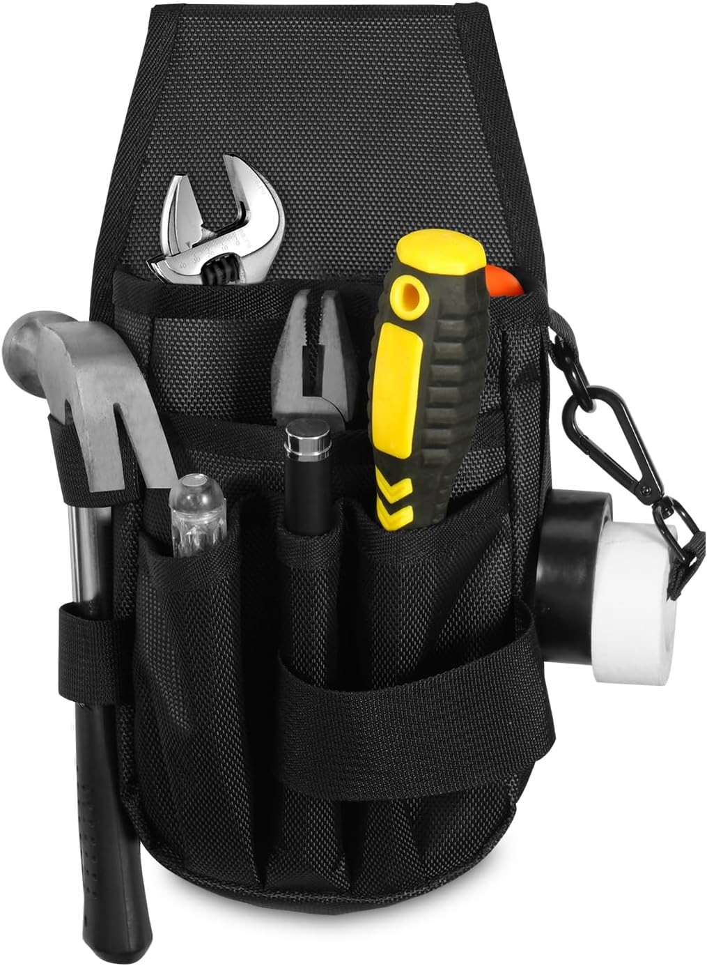 KENOBE 5-Pockets Tool Pouch, Black Tool Pouch Organization, Heavy-Duty Electrici
