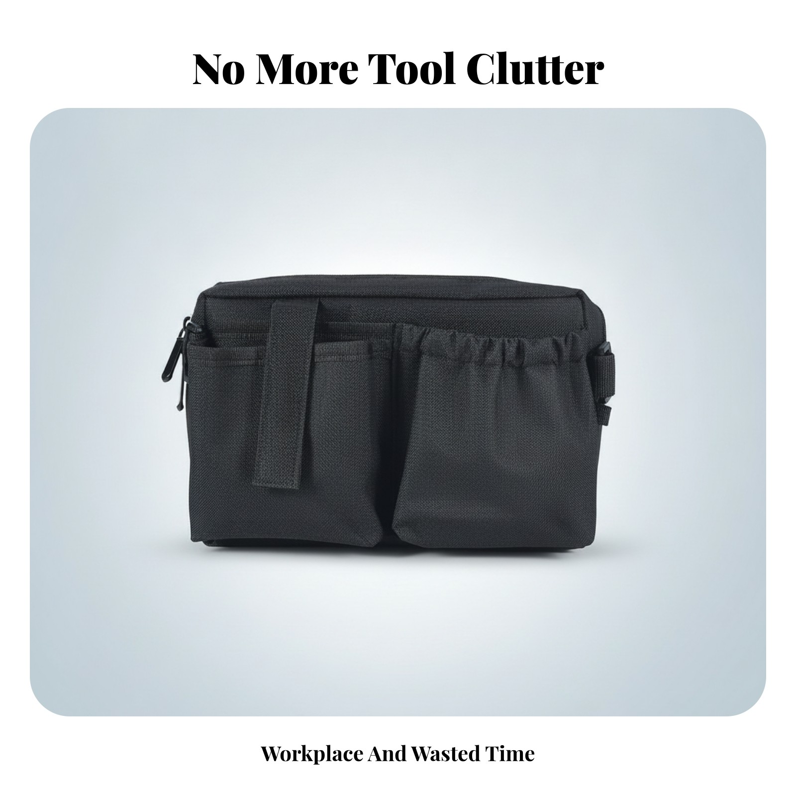 Zippered Tool Waist Bag Two Front Pockets Waist Tool Bag Textured Woven