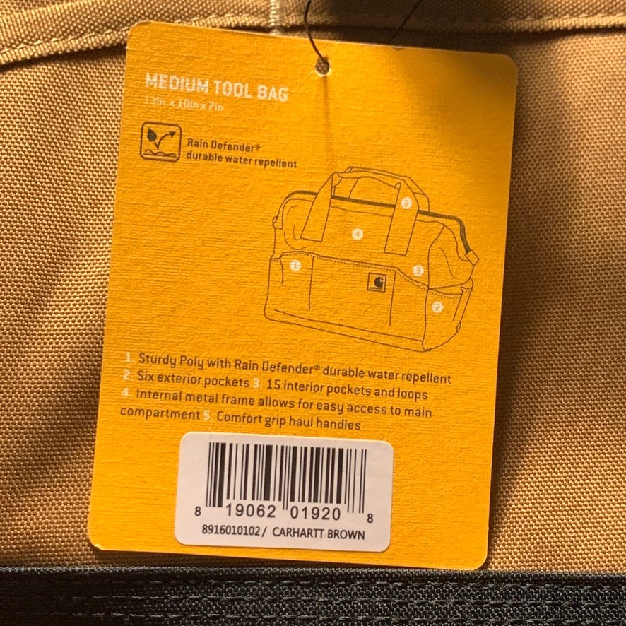 Carhartt Trade Series Tool Bag, Medium, Carhartt Brown Personalized For Pop 13″