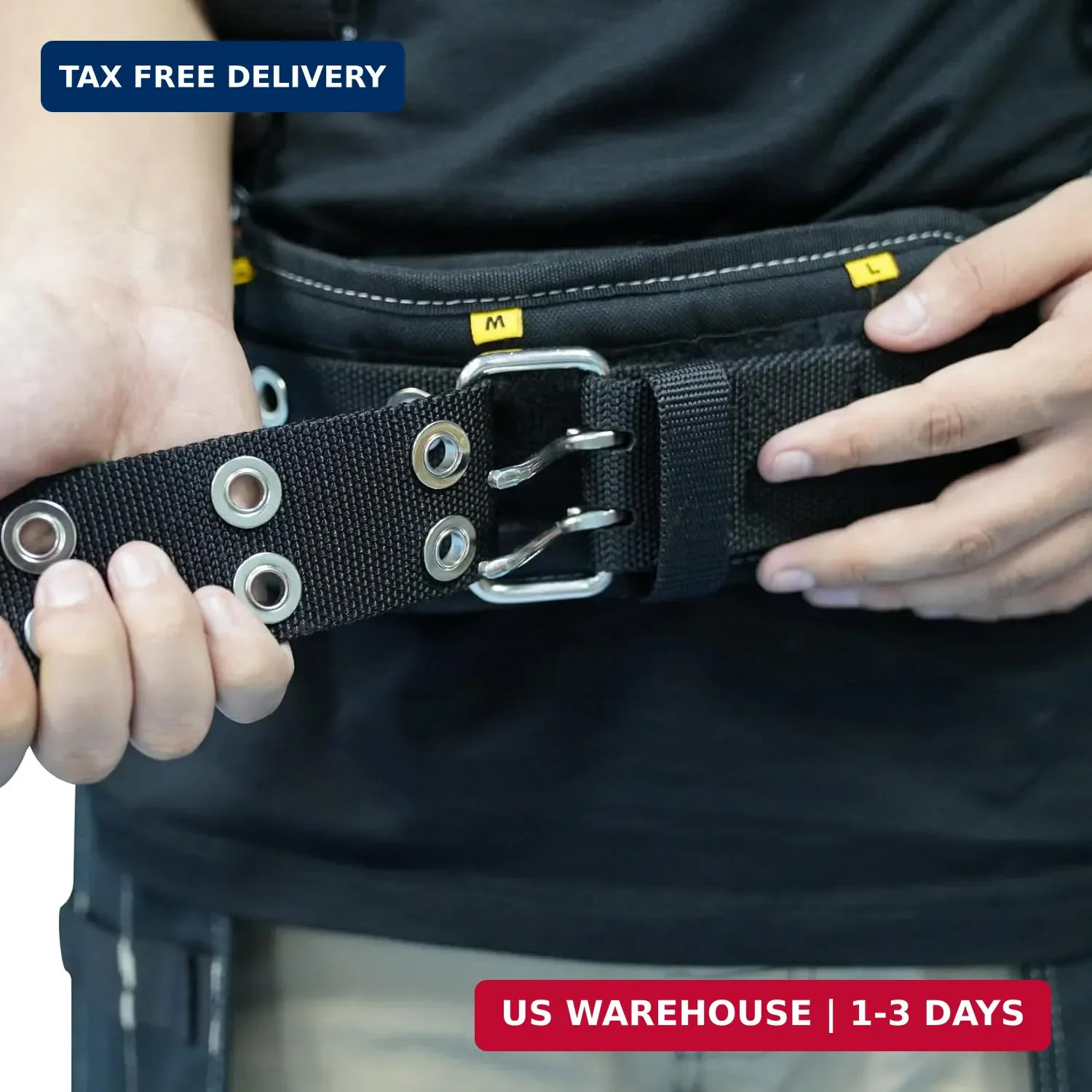 Zeluga 20-222 Heavy Duty Polyester Tool Rig Padded Belt, Black