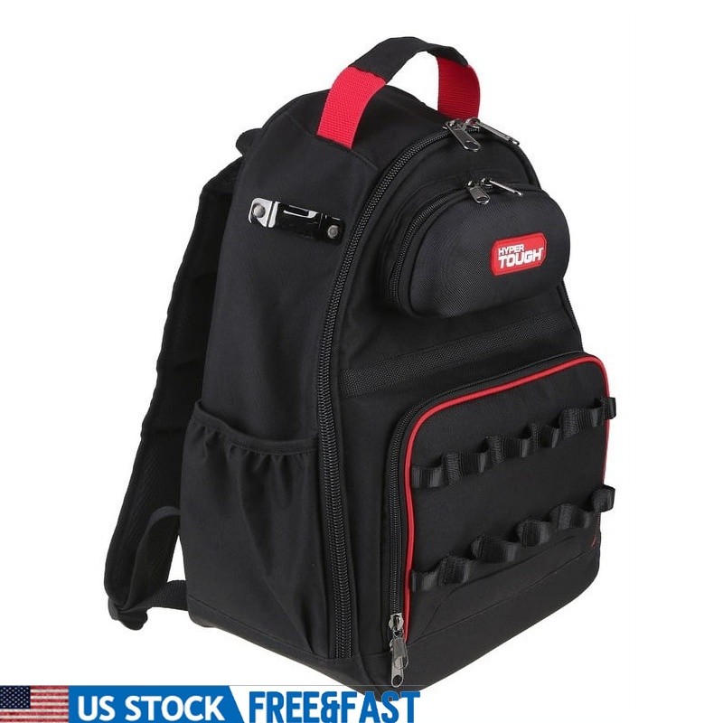 Portable Tool Backpack W/ 20 Pockets 20 Loops Padded Straps Safety Glasses Case