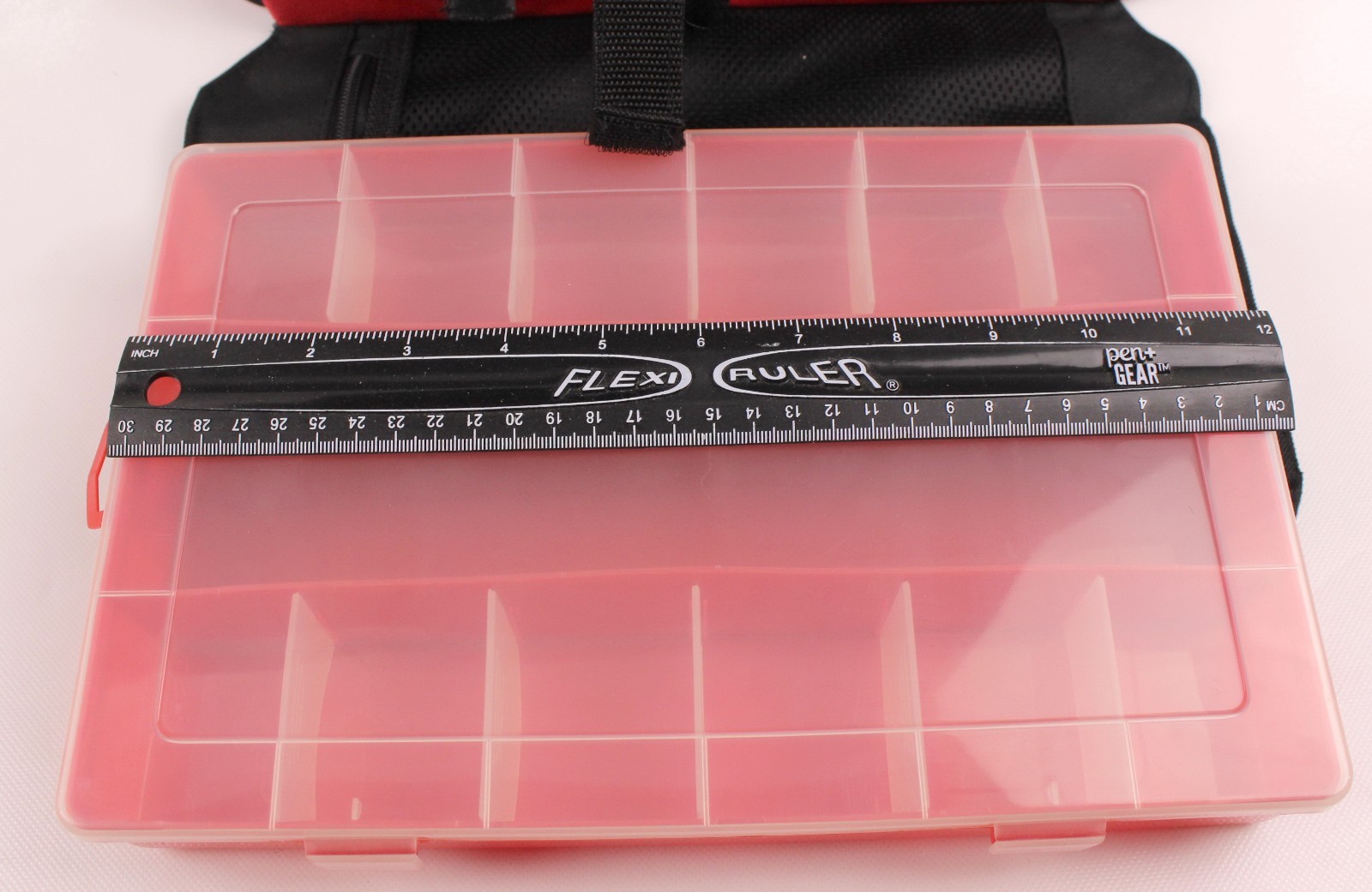 Snap On Large Canvas Fishing Tackle Organizer 15”x9”x12” W/Branded Lures