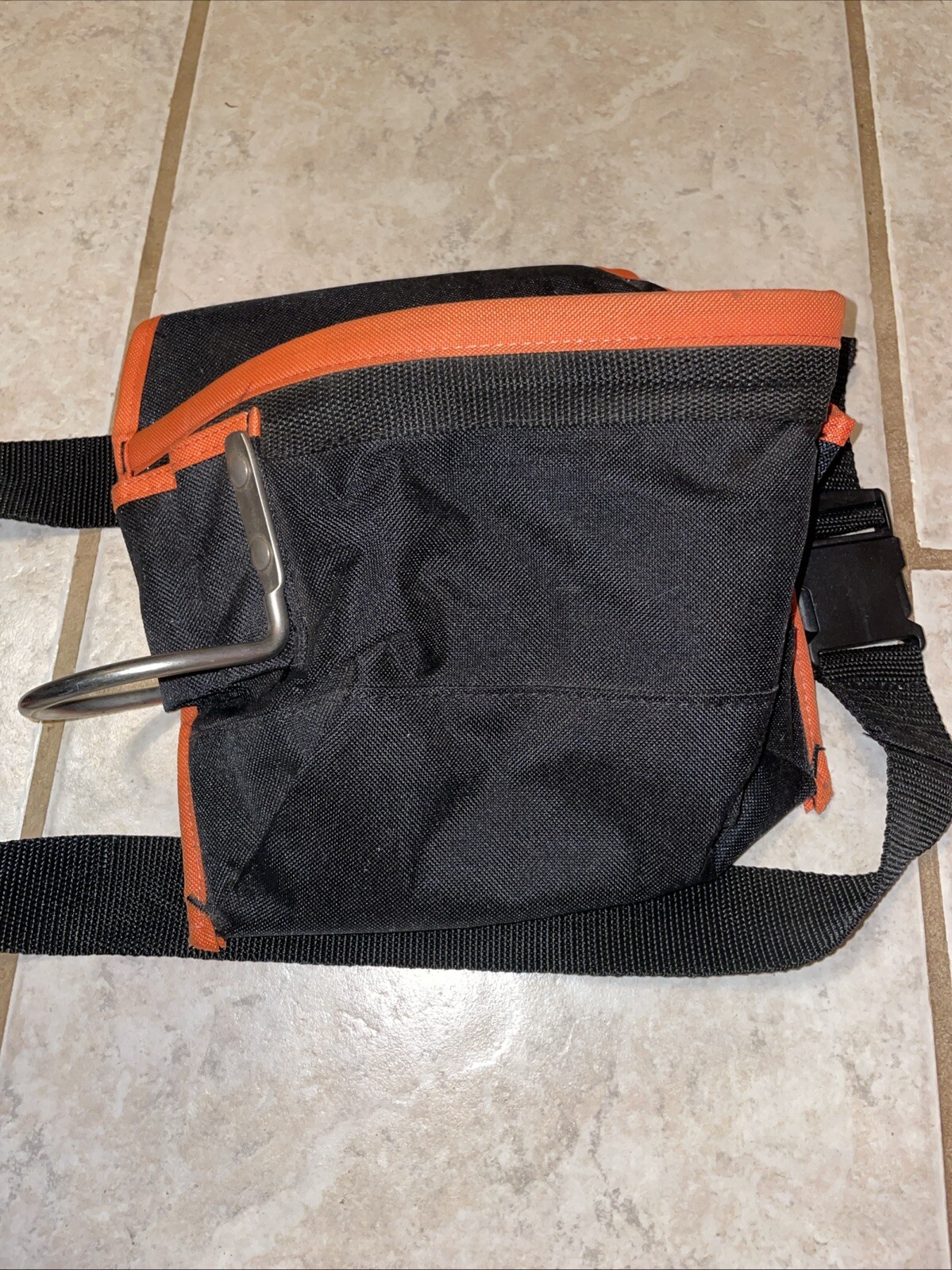 Black and orange removable tool belt with Tape Measure Pocket