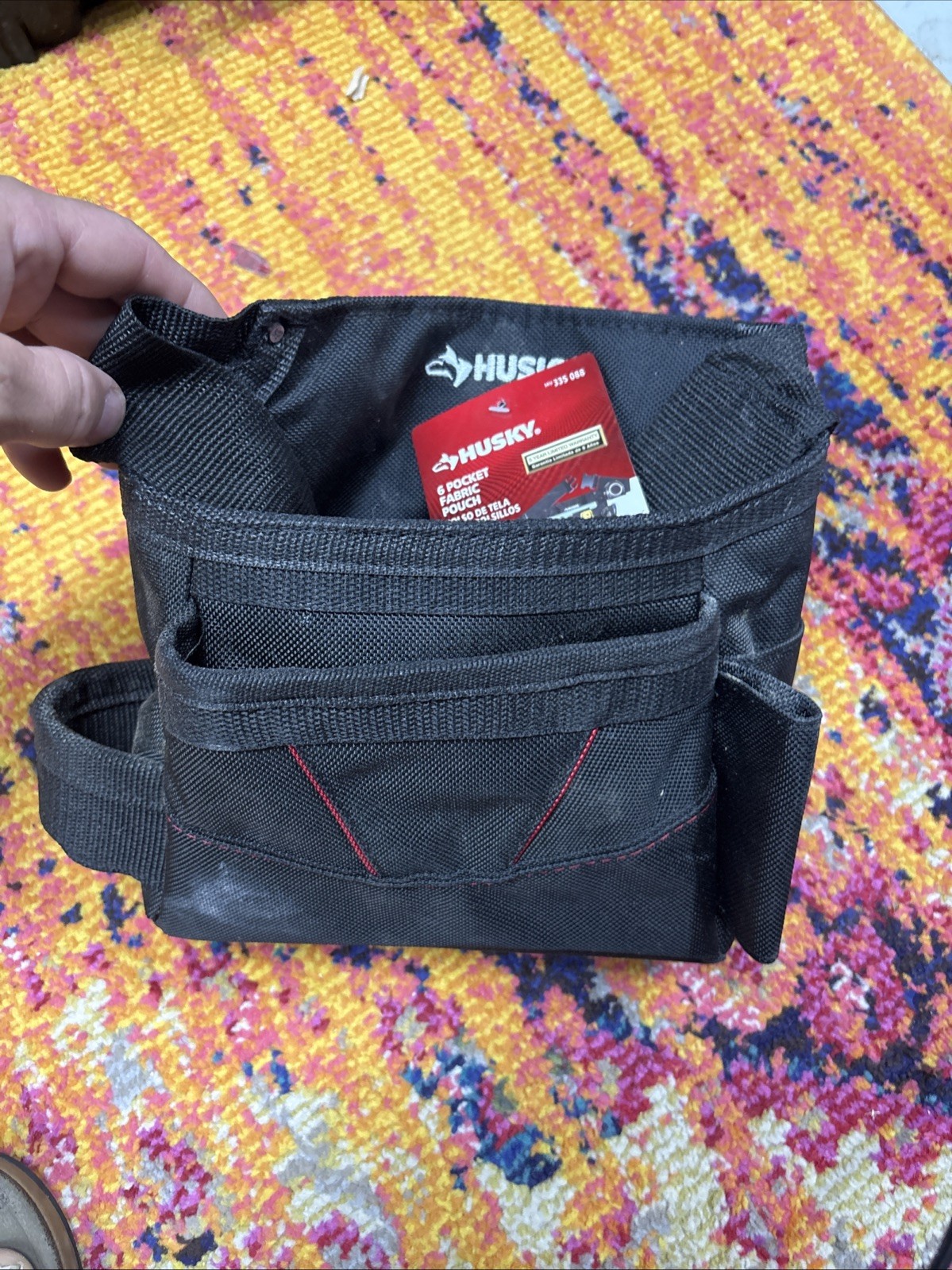 Husky 6-Pocket Black Tool Belt Pouch