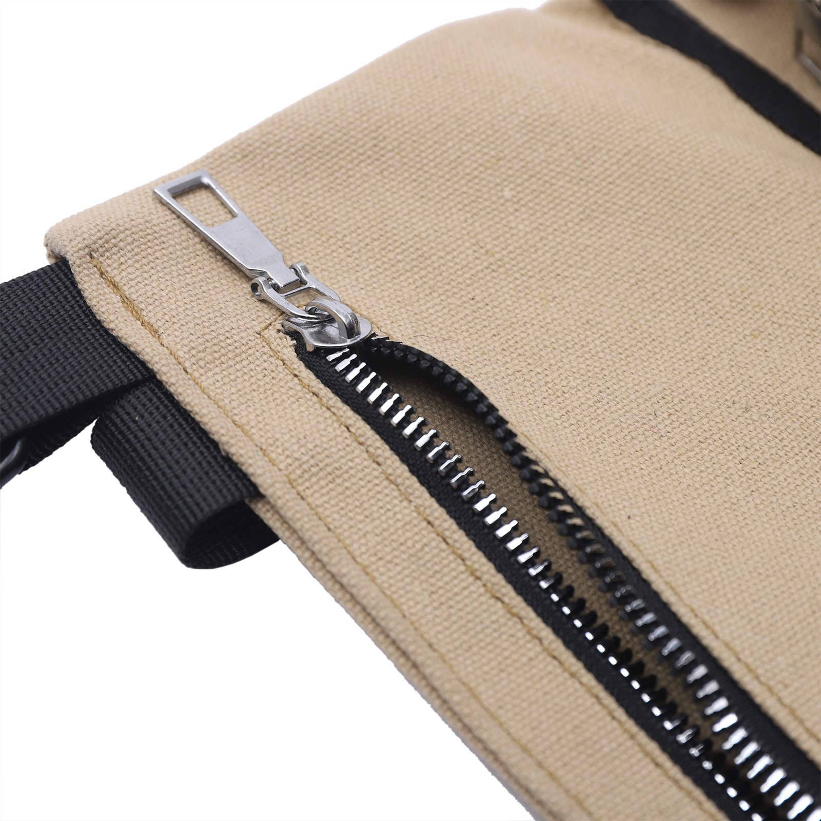 Scratch Resistant Roll Bag Heavy Duty Canvas Roll Up Tool Bag with 5 Pockets