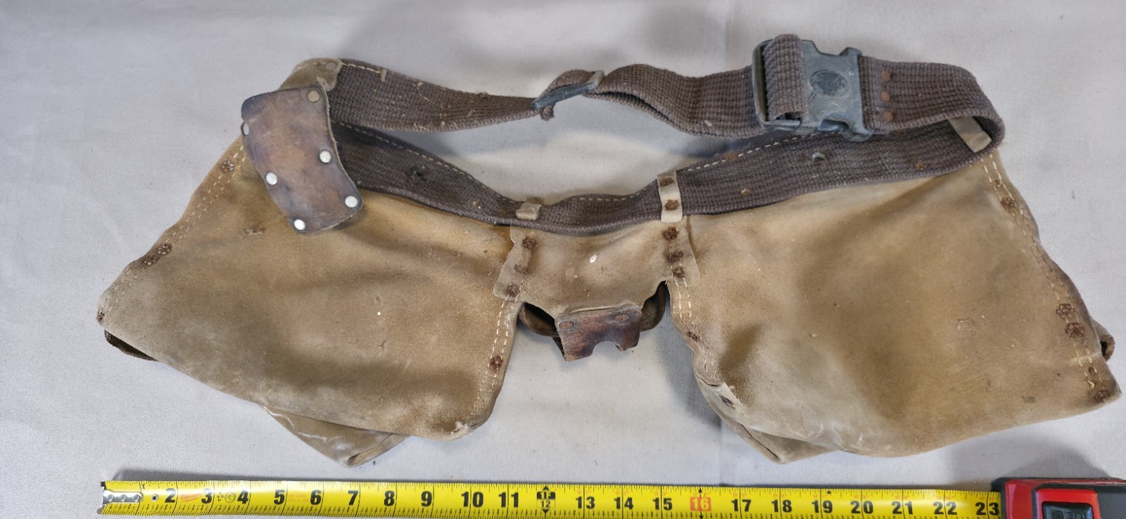 Nicholas No 490X Vintage Split Cowhide Leather Carpenter Tool Belt USA Made