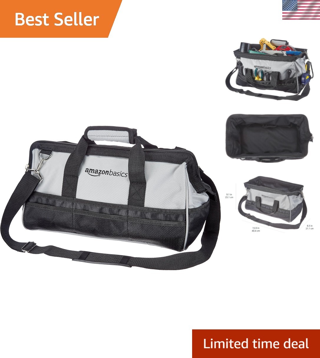 Durable Wear-Resistant Tool Storage Bag with Adjustable Shoulder Strap, Porta…