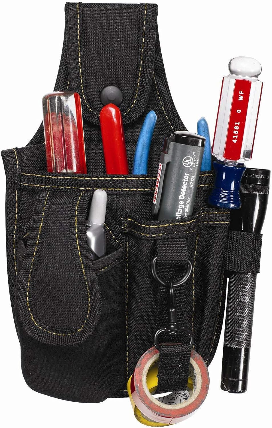 CLC 1501 Poly Tool and Cell Phone Holder, 4-Pocket, Multi, Medium