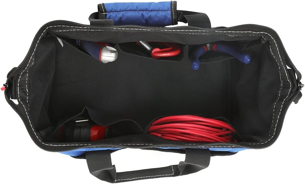 13-Inch Wide Mouth Tool Bag – Durable Polyester with Pockets for Easy Storage