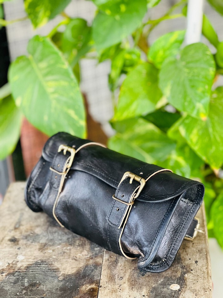 magical Goat Leather Tool Genuine Strap Bag Brown New