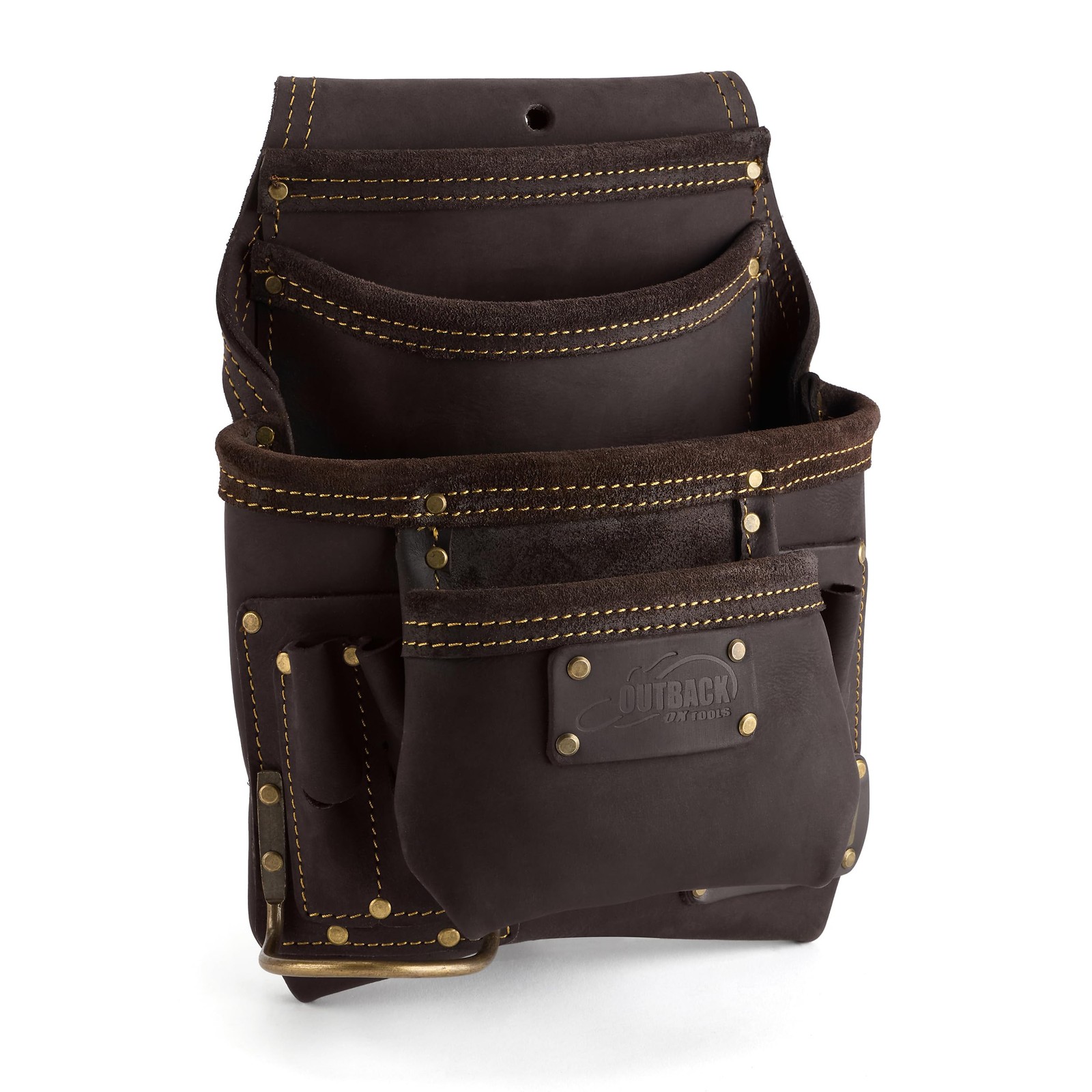 Ox Tools Oil Tanned Leather – 4 Pocket Dual Hammer – 3 Wide Belt